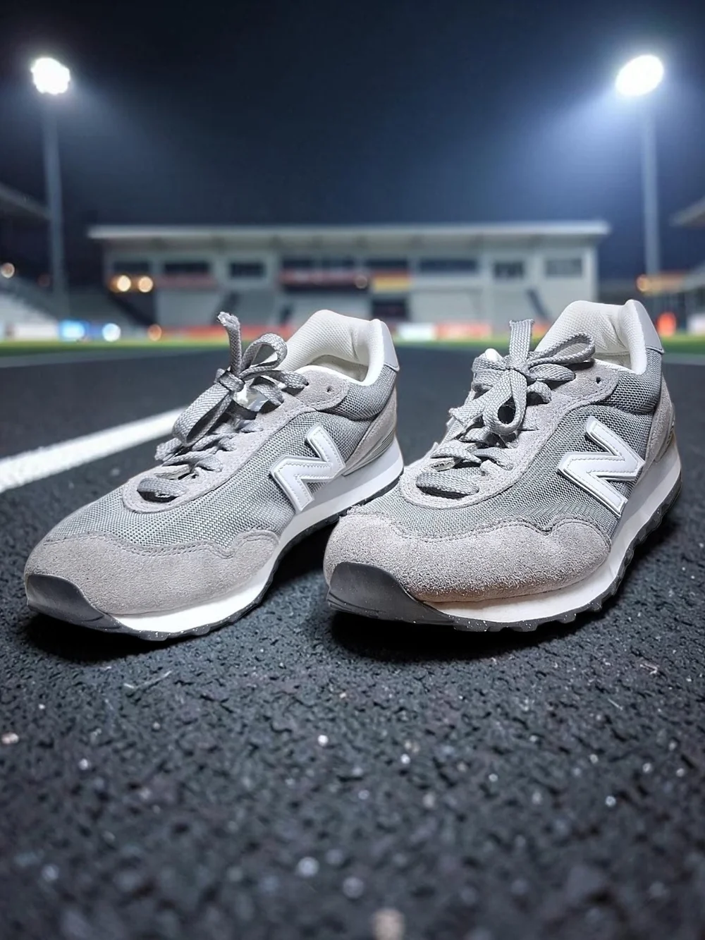 New Balance Men's 515 V3 Running Shoes US Size 8.5  Grey White Mesh Suede